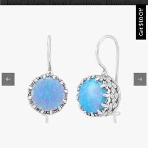 Silpada New in Box Ice Globe Drop Earrings, Blue Opal
